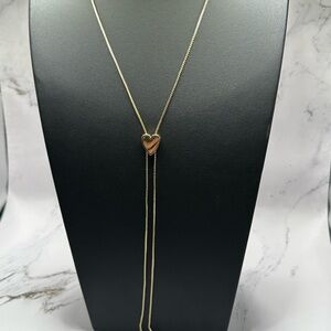 Elegant Gold Heart Lariat Necklace